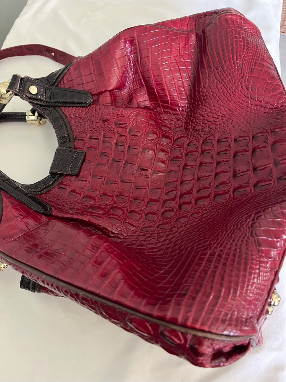 Brahmin red Elisa hobo style large handbag - Picture 2 of 8